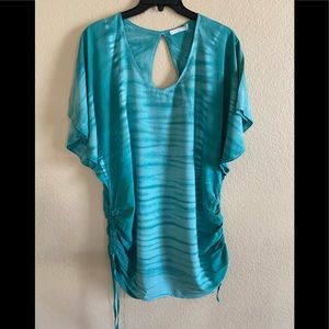 Indah Teal Striped Tunic Top
